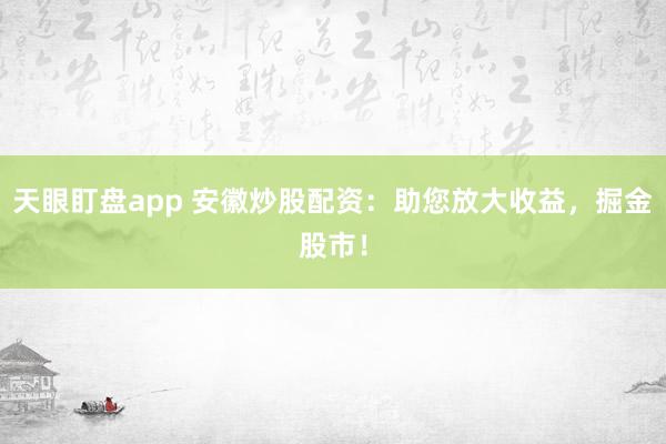 天眼盯盘app 安徽炒股配资：助您放大收益，掘金股市！